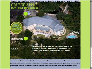 Web site www.grueneapple.com, Gruene Apple Bed & Breakfast