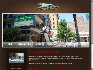 Web site www.parkcentralhotel.com, Park Central Hotel